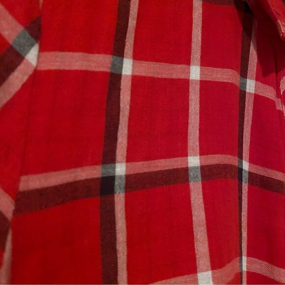 J Jill Red Plaid Oversized Shirt Size Small - Picture 12 of 12